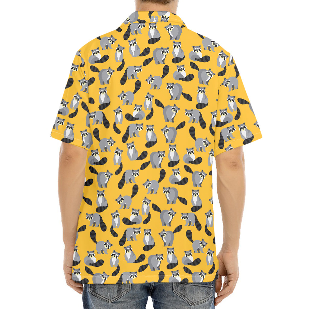 Cute Raccoon Pattern Print Aloha Shirt
