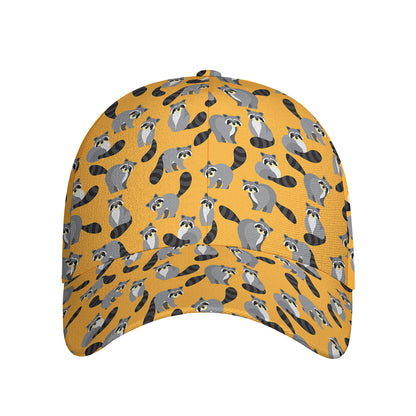 Cute Raccoon Pattern Print Baseball Cap
