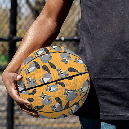 Cute Raccoon Pattern Print Basketball