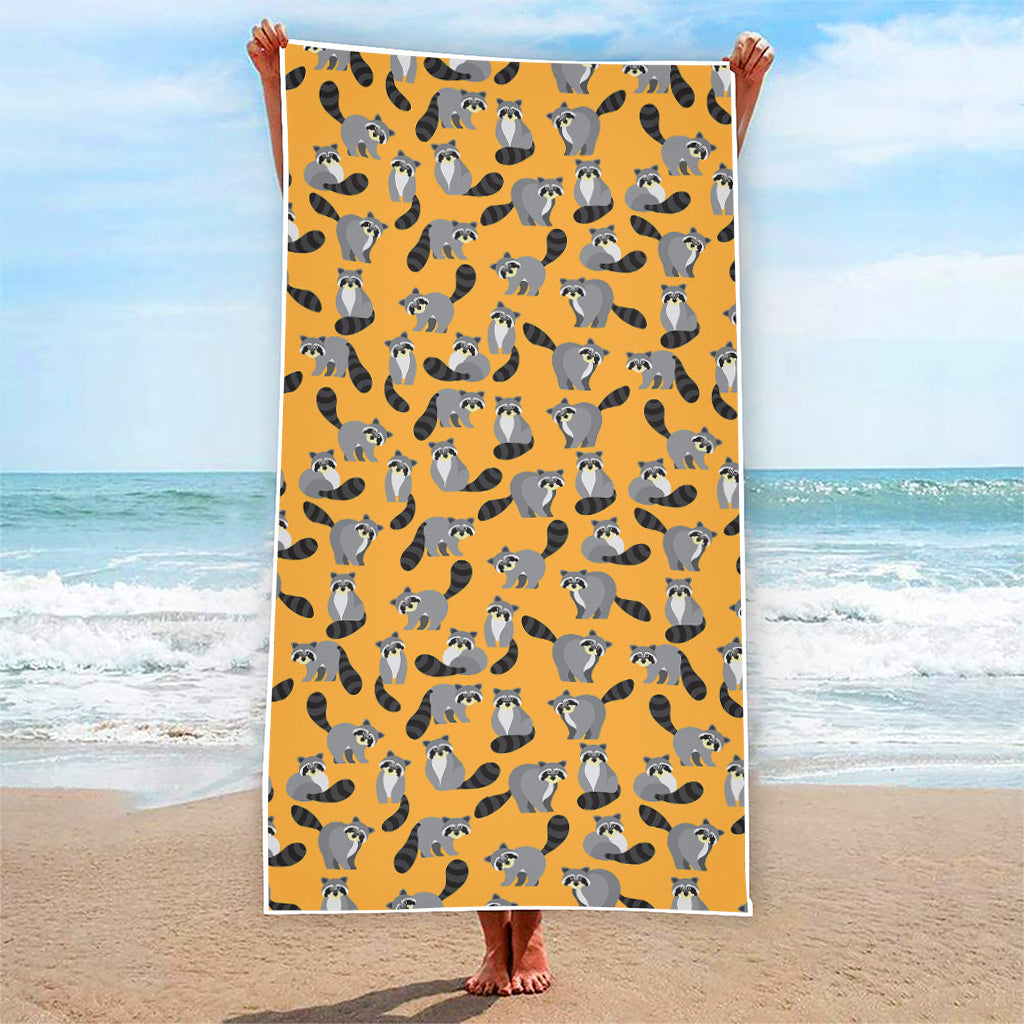 Cute Raccoon Pattern Print Beach Towel