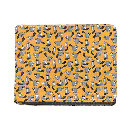 Cute Raccoon Pattern Print Bifold Wallet