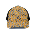 Cute Raccoon Pattern Print Black Mesh Trucker Hat