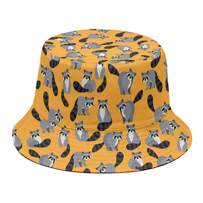 Cute Raccoon Pattern Print Bucket Hat