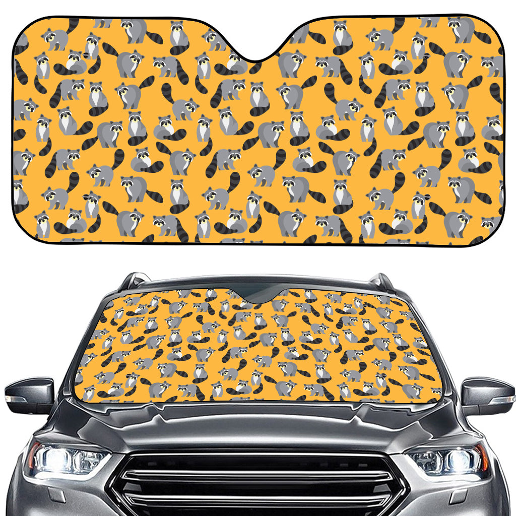 Cute Raccoon Pattern Print Car Windshield Sun Shade