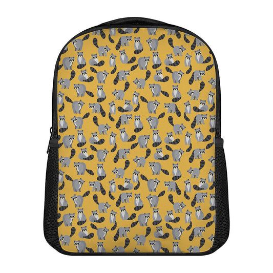 Cute Raccoon Pattern Print Casual Backpack