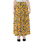 Cute Raccoon Pattern Print Chiffon Maxi Skirt