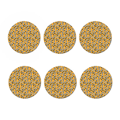 Cute Raccoon Pattern Print Coaster Set