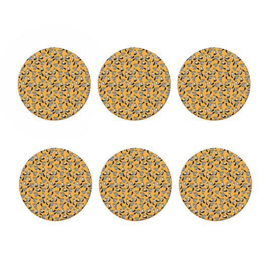 Cute Raccoon Pattern Print Coaster Set