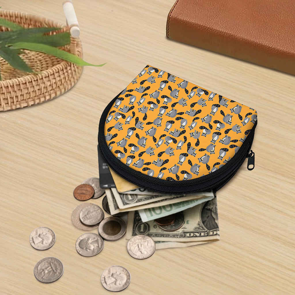 Cute Raccoon Pattern Print Coin Purse