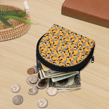 Cute Raccoon Pattern Print Coin Purse