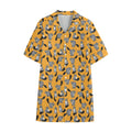 Cute Raccoon Pattern Print Cotton Hawaiian Shirt