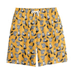 Cute Raccoon Pattern Print Cotton Shorts