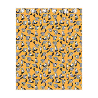 Cute Raccoon Pattern Print Curtain