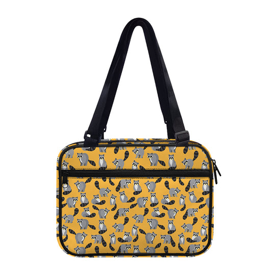 Cute Raccoon Pattern Print Double Strap Bible Bag