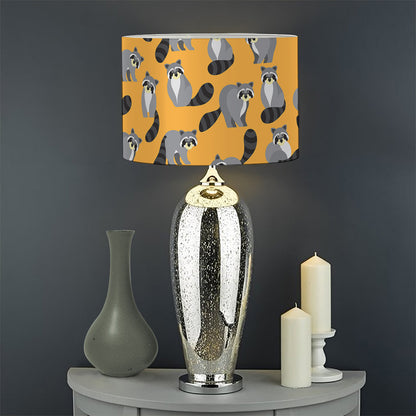 Cute Raccoon Pattern Print Drum Lamp Shade