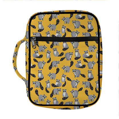 Cute Raccoon Pattern Print Front Pocket Bible Bag