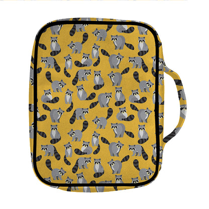 Cute Raccoon Pattern Print Front Pocket Bible Bag