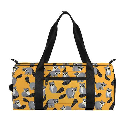 Cute Raccoon Pattern Print Gym Bag