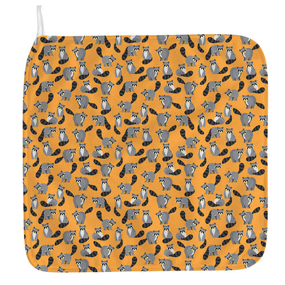 Cute Raccoon Pattern Print Hand Towel