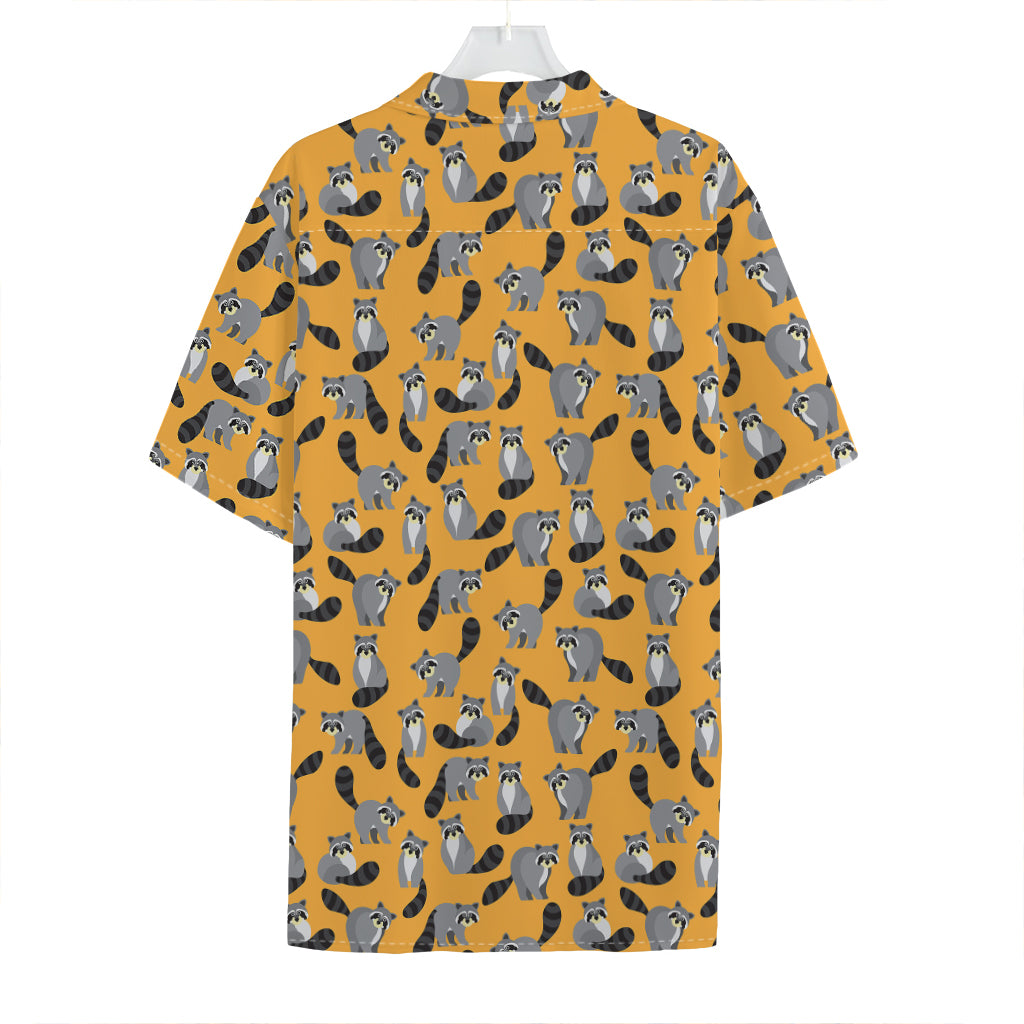 Cute Raccoon Pattern Print Hawaiian Shirt