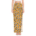 Cute Raccoon Pattern Print High Slit Maxi Skirt