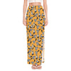 Cute Raccoon Pattern Print High Slit Maxi Skirt