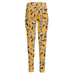 Cute Raccoon Pattern Print High-Waisted Pocket Leggings