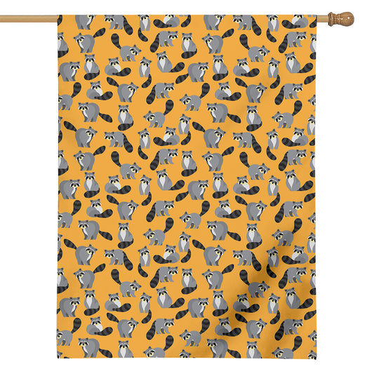 Cute Raccoon Pattern Print House Flag
