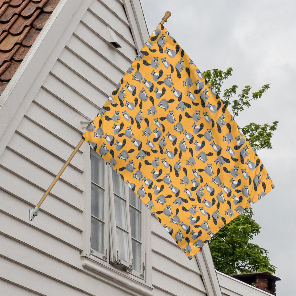 Cute Raccoon Pattern Print House Flag