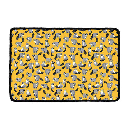Cute Raccoon Pattern Print Kitchen Mat