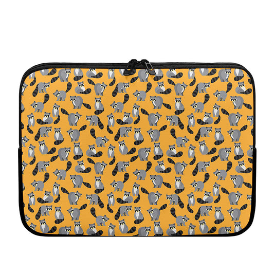 Cute Raccoon Pattern Print Laptop Sleeve