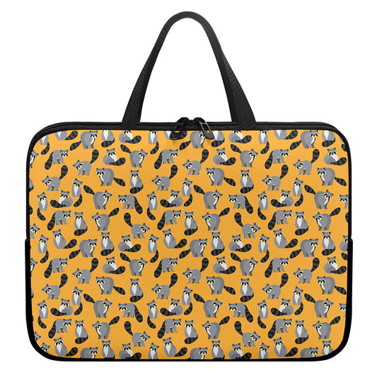 Cute Raccoon Pattern Print Laptop Sleeve With Handle