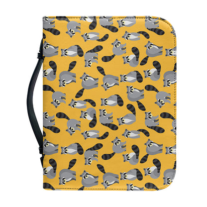 Cute Raccoon Pattern Print Leather Bible Cover