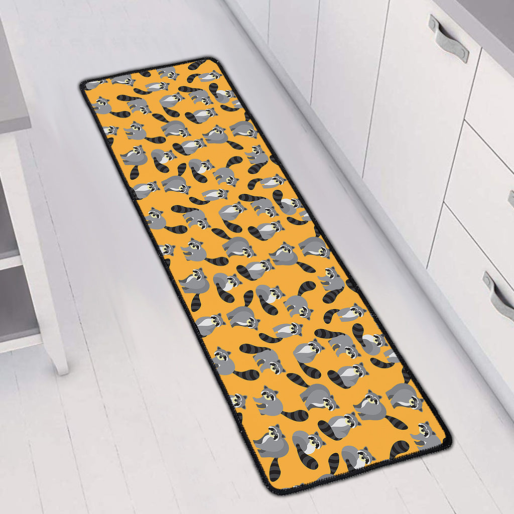 Cute Raccoon Pattern Print Long Kitchen Mat