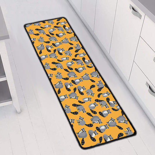 Cute Raccoon Pattern Print Long Kitchen Mat
