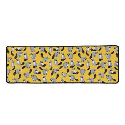 Cute Raccoon Pattern Print Long Kitchen Mat