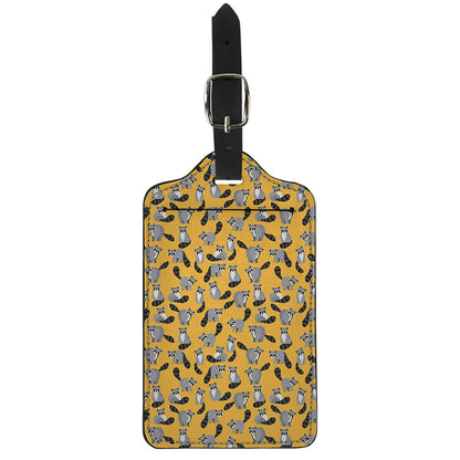 Cute Raccoon Pattern Print Luggage Tag