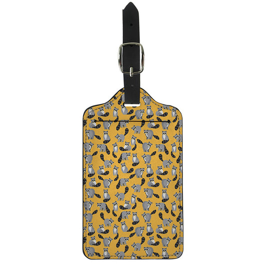 Cute Raccoon Pattern Print Luggage Tag