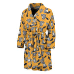 Cute Raccoon Pattern Print Men's Bathrobe