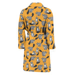 Cute Raccoon Pattern Print Men's Bathrobe