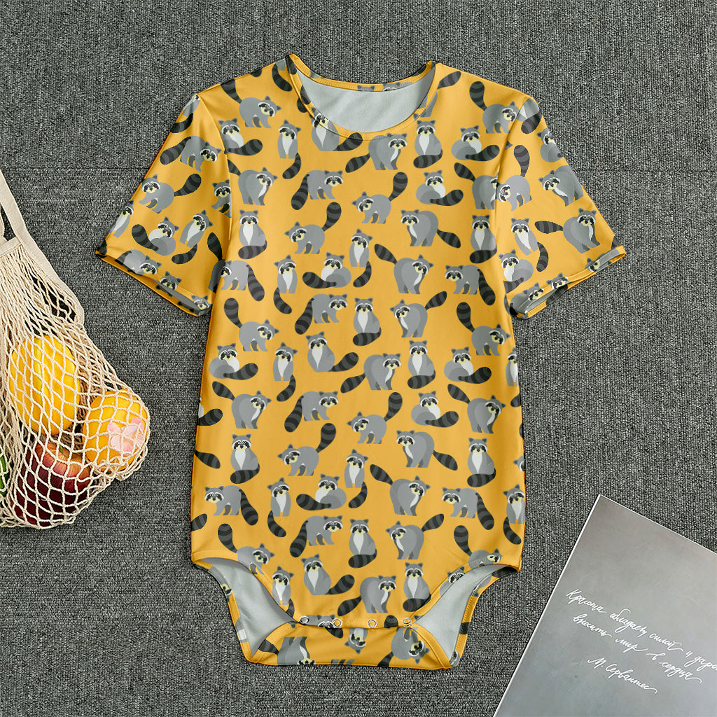 Cute Raccoon Pattern Print Men's Bodysuit