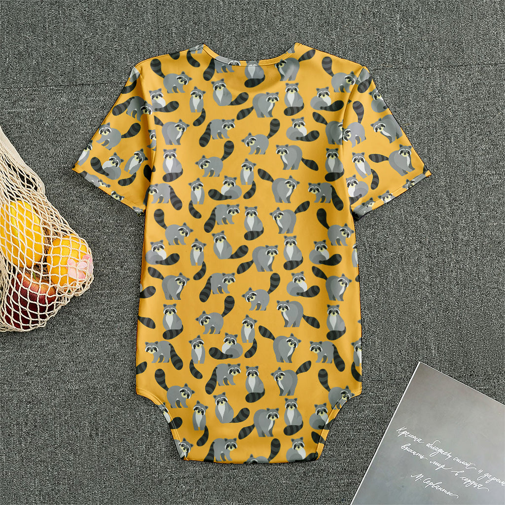 Cute Raccoon Pattern Print Men's Bodysuit