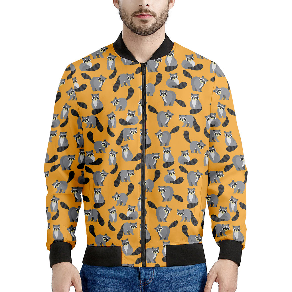 Cute Raccoon Pattern Print Men's Bomber Jacket