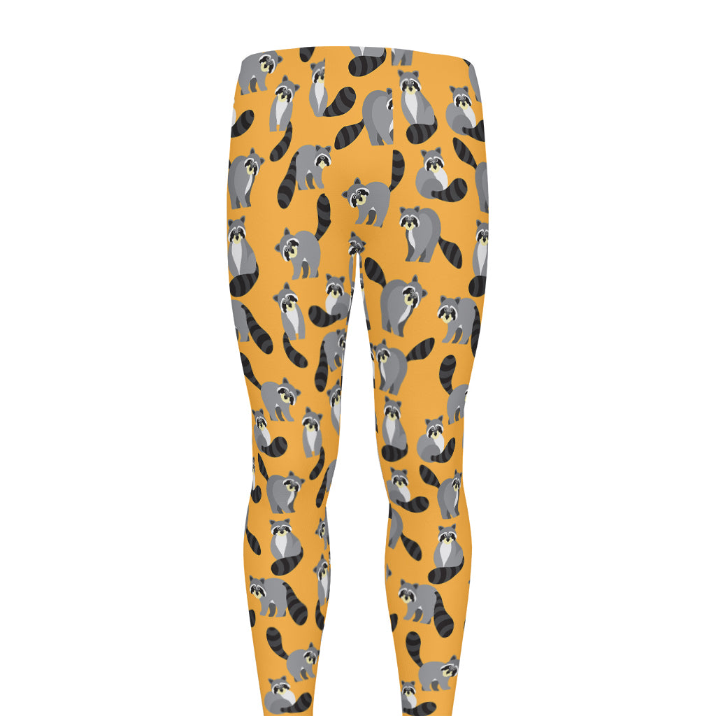 Cute Raccoon Pattern Print Men's leggings
