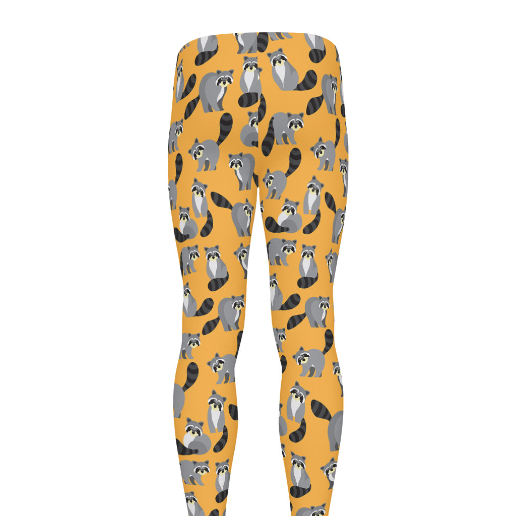 Cute Raccoon Pattern Print Men's leggings