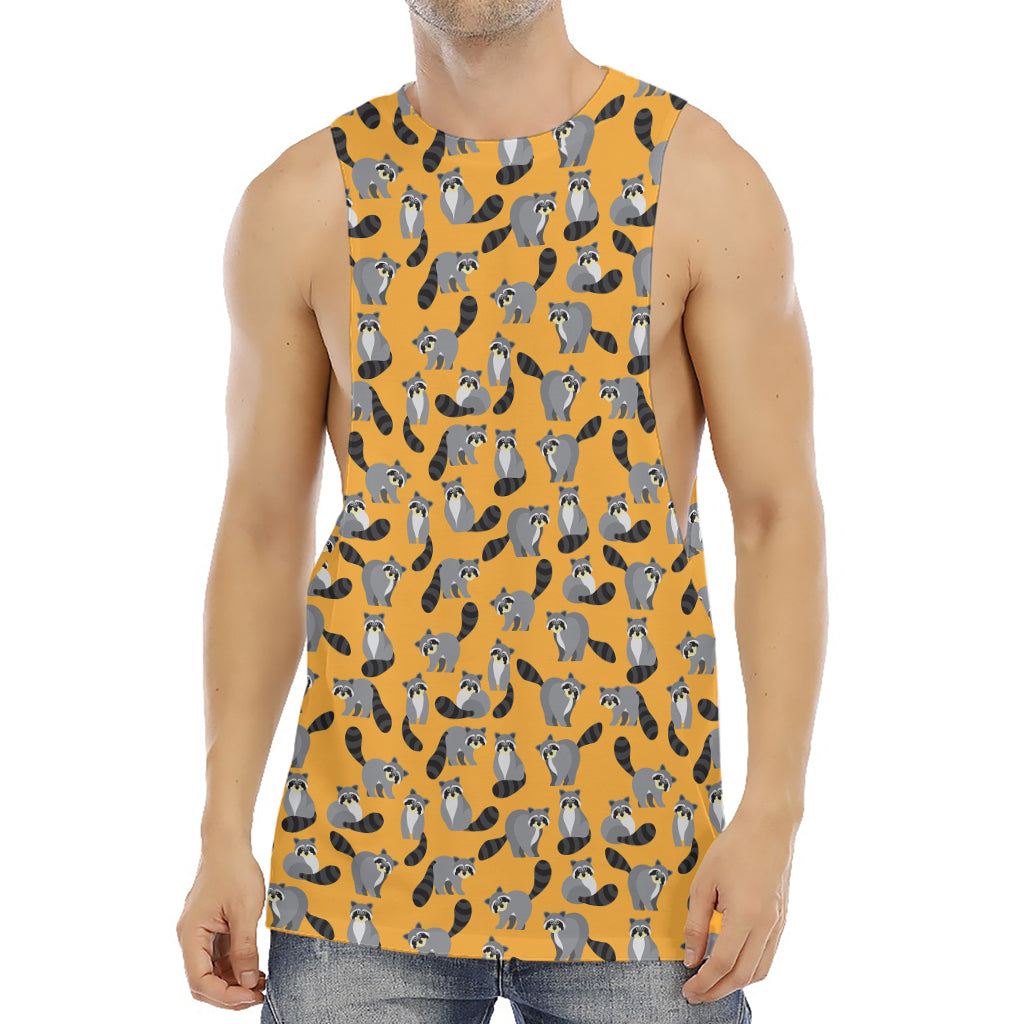 Cute Raccoon Pattern Print Men's Muscle Tank Top