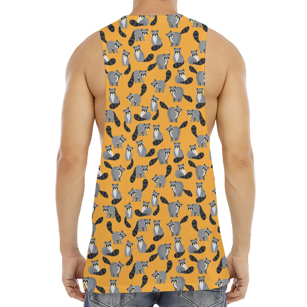 Cute Raccoon Pattern Print Men's Muscle Tank Top