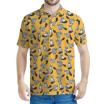 Cute Raccoon Pattern Print Men's Polo Shirt