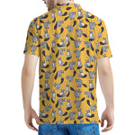 Cute Raccoon Pattern Print Men's Polo Shirt