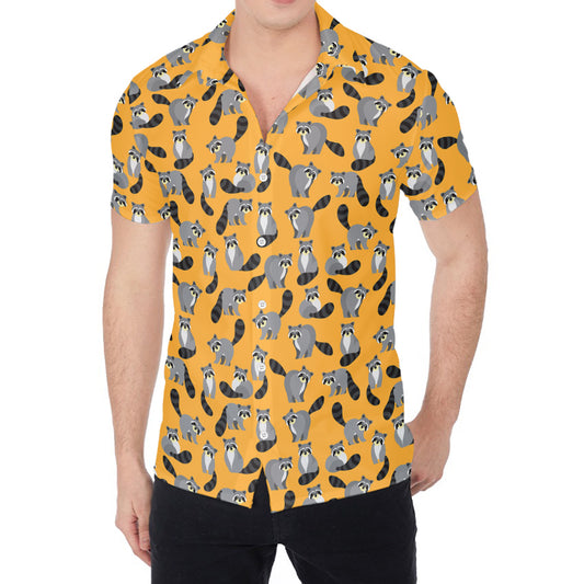 Cute Raccoon Pattern Print Men's Shirt